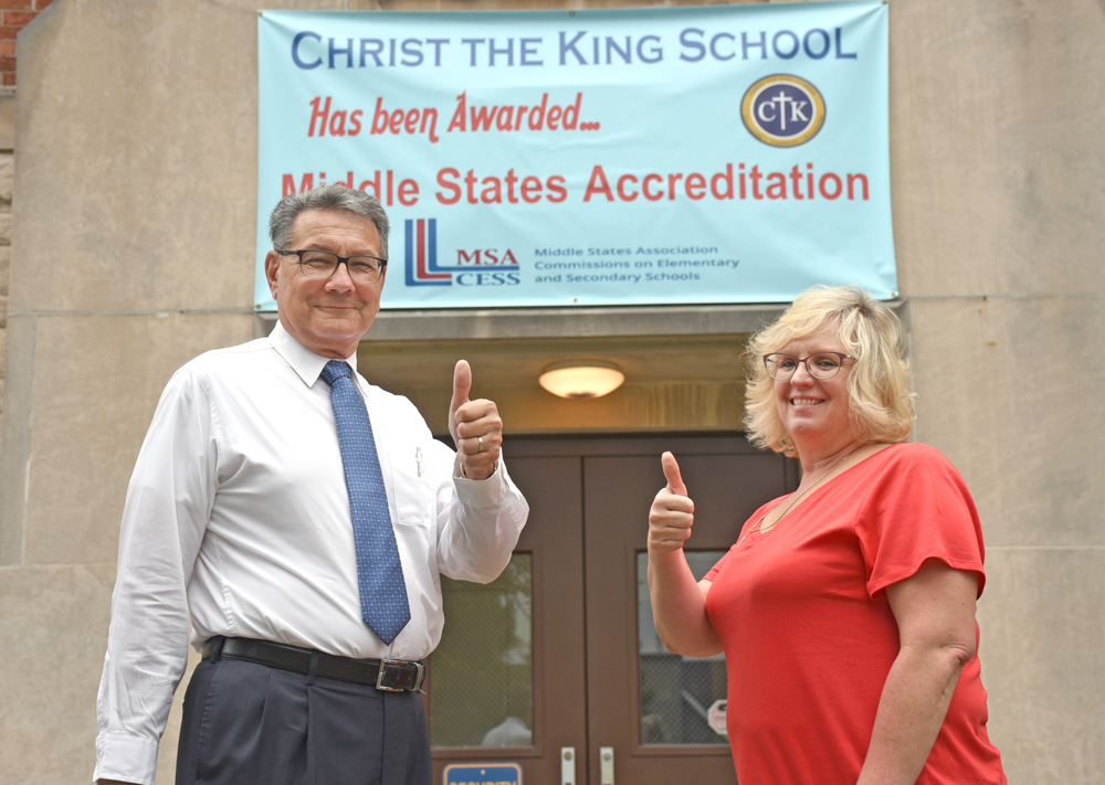 Principal Samuel Zalacca (left) retires in June after 46 years as an educator. Vice Principal Maria Wangler will be principal for the upcoming year.