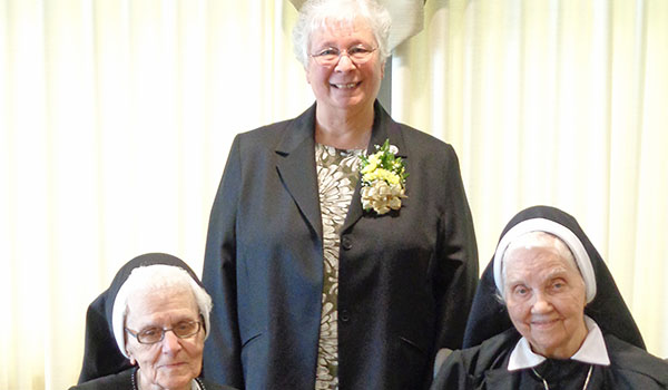 Sister Benilda Nadolski, FSSJ; Sister Ann Marie Hudzina, FSSJ; and Sister Christine Songin, FSSJ, celebrated their jubilees at Immaculate Conception Convent. (Courtesy of Franciscan Sisters of St. Joseph)