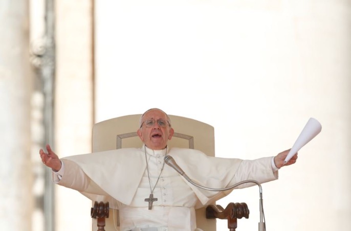 Pope Francis launched the Share the Journey Campaign during his weekly audience at the Vatican. (Photo:Courtesy: Catholic News Service)

