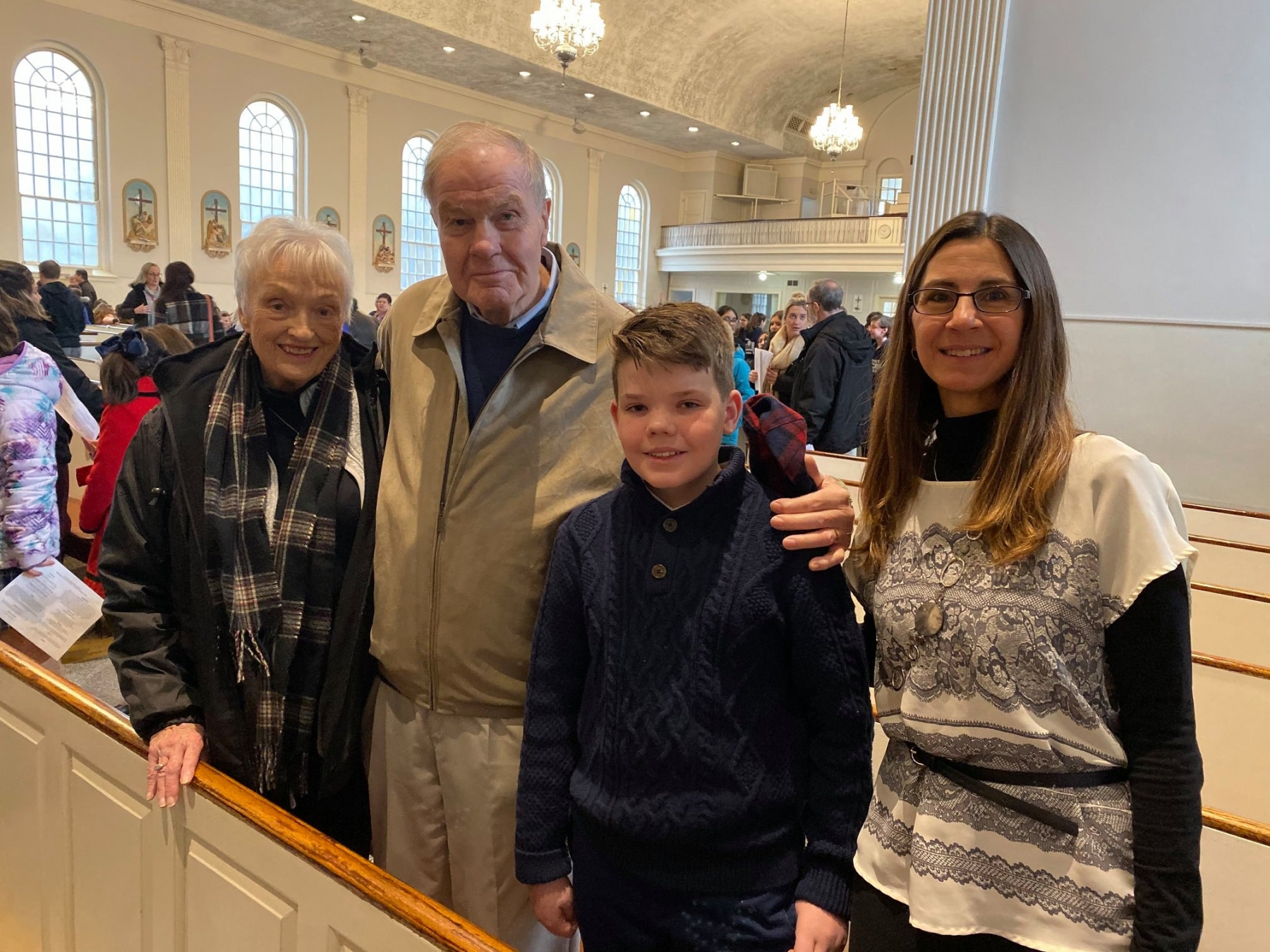 Gail Thomson and Don Zorn, Liam McDermott, Principal Jenny Bainbridge. (Photo: St. John's, Kenmore)