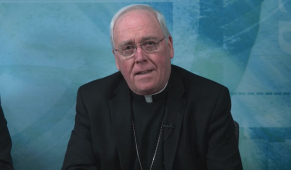 Bishop Richard J. Malone participated in a web press conference about Pope Francis' `The Joy of Love` statement. (Courtesy of USCCB)
