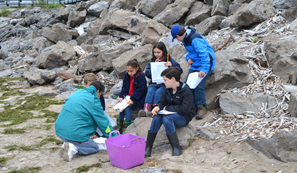 St. Peter's students went to Reinstein Woods to collect data for a STREAM activity. (Courtesy of St. Peter School)