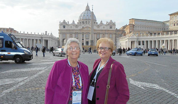 Sister Carol Cimino, SSJ, superintendent of Catholic Schools, and Carol A. Kostyniak, secretary for Catholic Education, at the Vatican. (Courtesy of Catholic Education Department)