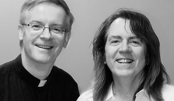 Father Bill Quinlivan and Bob Halligan Jr. of Ceili Rain will come to St. Leo the Great PArish in Amherst for a special Lenten event. (Courtesy of Father Bill Quinlivan)