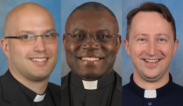 Father Michael LaMarca (left), Father Christopher Okoli and Father Dominik Jezierski received new appointments. (WNYC File Photo)