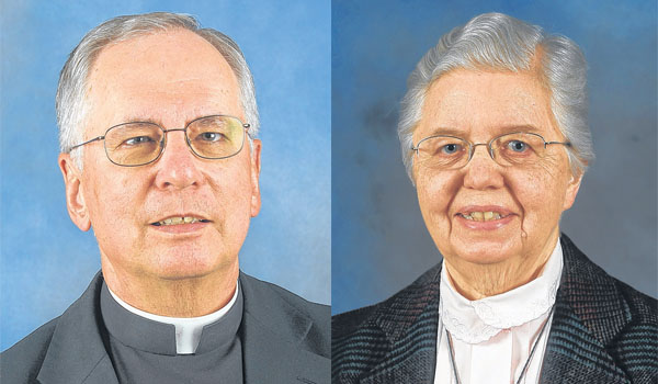 Msgr. Paul Litwin (left), Sister Regina Murphy, SSMN