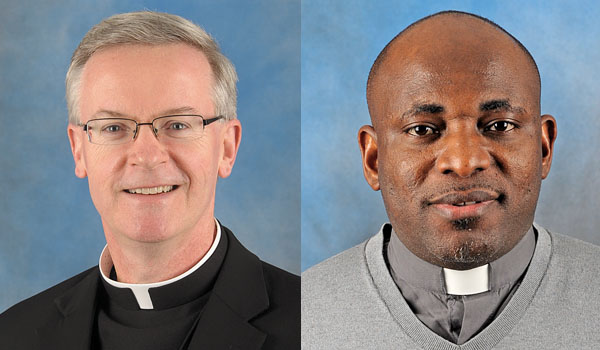 Father William J. Quinlivan (left) and Father Mark Itua are two of the priests impacted by the new assignments announced by the Diocese of Buffalo.