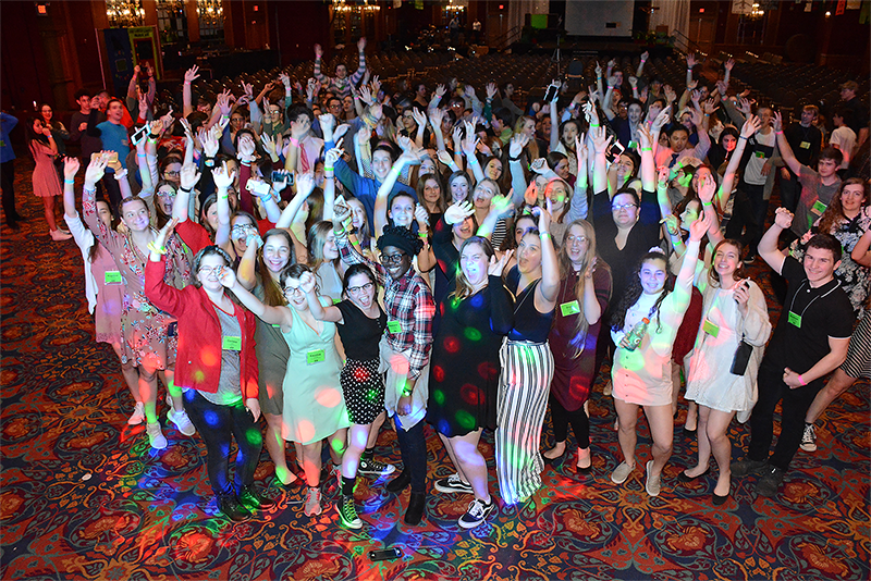 Catholic high school students are all smiles during the Saturday evening dance at the 67th annual Diocesan Youth Convention at the Buffalo Grand Hotel. 750 attendees spread the  `POWER UP,` message, which was the theme of the convention.
Dan Cappellazzo/Staff Photographer