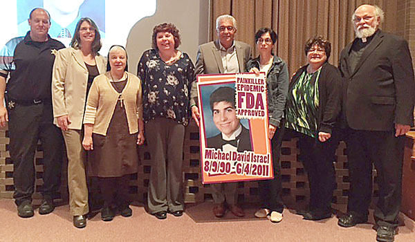 Aaron Naegely (from left), Sue Boyle, Sister M. Johnice Rzadkiewicz, CSSF, Maura Beres, Avi and Julie Israel, Cheryl Calire and Father Martin X. Moleski, SJ, helped present the conference. (Courtesy of Cheryl Calire)