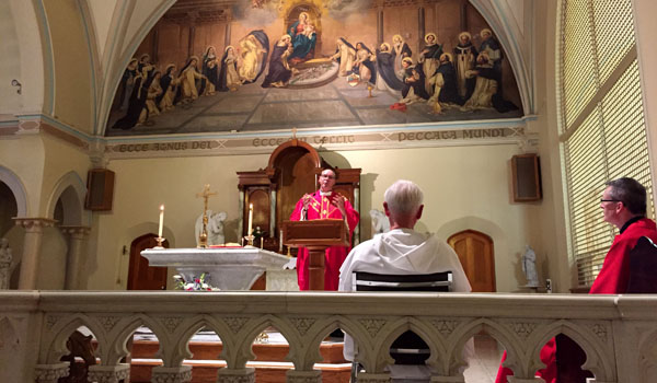 Father Robert Zilliox celebrates Mass to mark the beginning of Fortnight for Freedom at Dominican Monastery of Our Lady of the Rosary (George Richert)