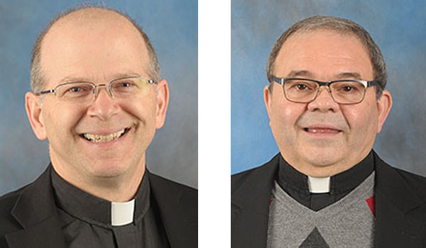 Father F. Patrick Melfi (left) and Father Sebastian Pierro received new assignments.