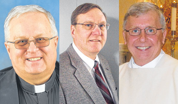 Father Louis Klein (from left), Deacon Richard Stachura, Deacon James Trzaska