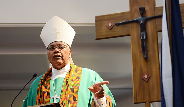 Auxiliary Bishop Martin Holley, Archdiocese of Washington, D.C., as a concelebrant and homilist during the annual Diocesan Mass celebration of Martin Luther King, Jr.
(Patrick McPartland/Staff Photographer)