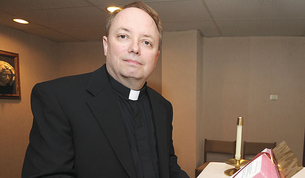 Transitional Deacon Thomas Mahoney will be ordained by Bishop Richard J. Malone at St. Joseph Cathedral this June.
(Patrick McPartland/Staff Photographer)