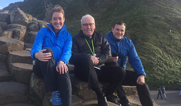 Bishop Richard J. Malone (center) was joined in Ireland by his Chancery co-workers Siobhan O'Connor and Father Ryszard Biernat.