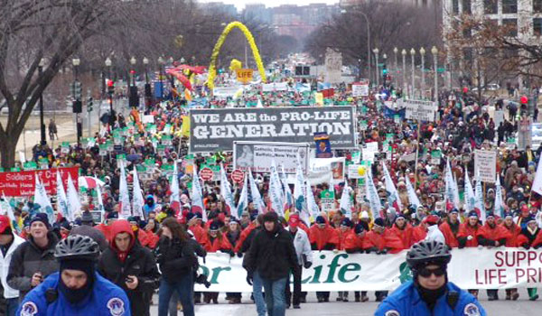 The March for Life has been an annual event in Washington, DC, to observe the controversial Roe v. Wade decision legalizing abortion. (WNYC File Photo)