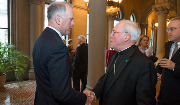 Bishop Richard J. Malone met with NY State Senator Michael Ranzenhofer in Albany Tuesday.