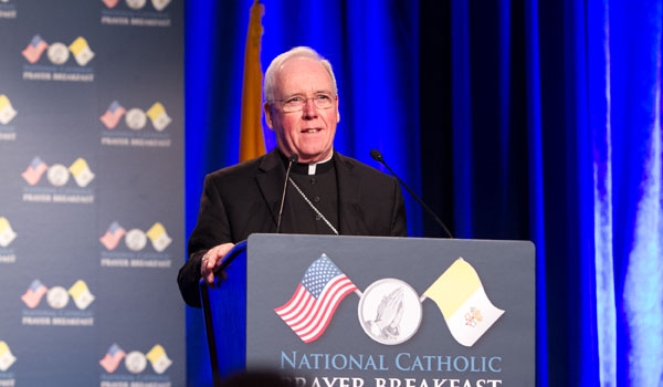 Bishop Richard J. Malone speaks at the National Catholic Prayer Breakfast in Washington, D.C., Thursday morning. (Courtesy of NCPB)