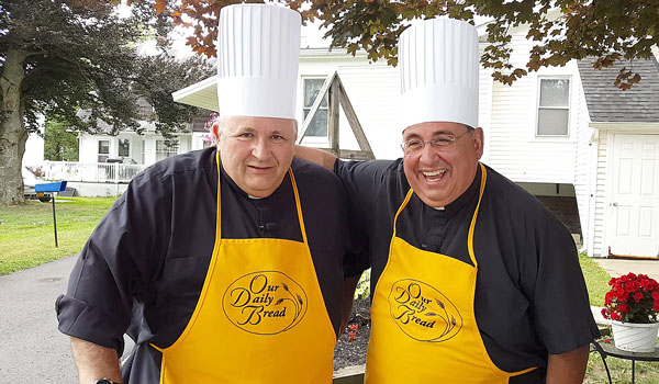 On this encore episode of `Our Daily Bread,` Father Paul D. Seil (left) visits Arcade to cook and chat with longtime friend Father Joseph Gullo. (Courtesy of Daybreak TV)