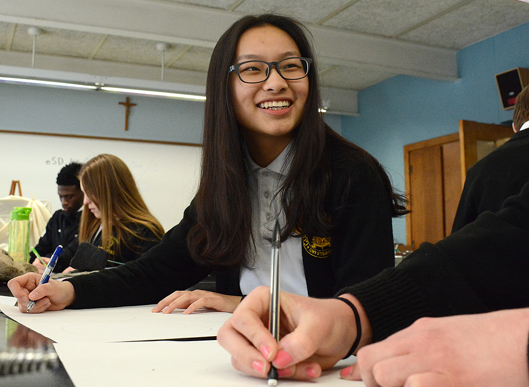 Cardinal O'Hara High School junior Chloe Wu, who is from China, enjoys her art class and her faith-based education at the Town of Tonawanda school.