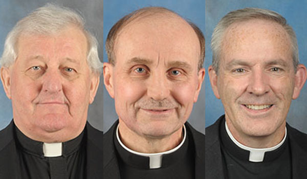 Msgr. Thaddeus Bocianowski (from left), Father James Ciupek and Father John Stanton