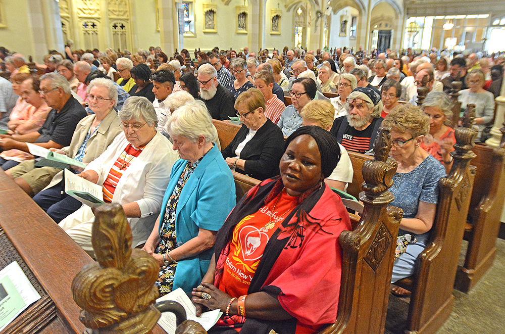 Dan Cappellazzo/Staff Photographer

On Wednesday evening, July 24, varied faith communities from Western New York shared a common conscience voice on the atrocity at the southern borders, during an Interfaith Service at St. Joseph University Church in Buffalo, NY.
 The public event will raised awareness to the inhumane treatment of migrants, refugees and asylum seekers at the southern border. Its purpose is for people of faith to make a public stand and to share in the power of uniting prayers.
Words of children in detention facilities were read by local middle school and high school students. Younger children held candles; to symbolically represent the detained children.
