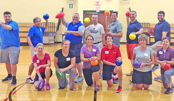 Physical education teachers from Diocese of Buffalo schools learn how to improve their classes during a special physical education conference hosted by Scott Williams, a nationally-known expert in physical education. (Courtesy of Michael Talluto)