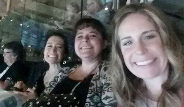 Kate Meegsn, Meghan Dandrea and Katie Guillow take in the Papal Mass at Madison Square Garden
(Photo by Meghan M. Dandrea)
