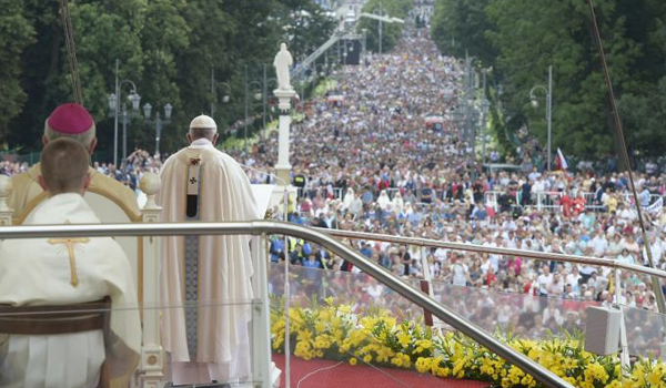 Pope Francis celebrates Mass at the Shrine of Czestochowa, July 28, 2016. (L'Osservatore Romano/CNA)