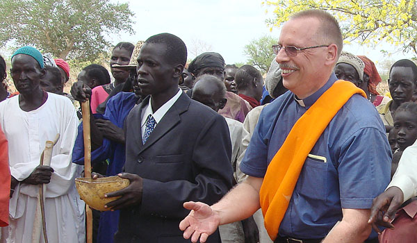 Father Ron Sajdak while on a trip to Africa.