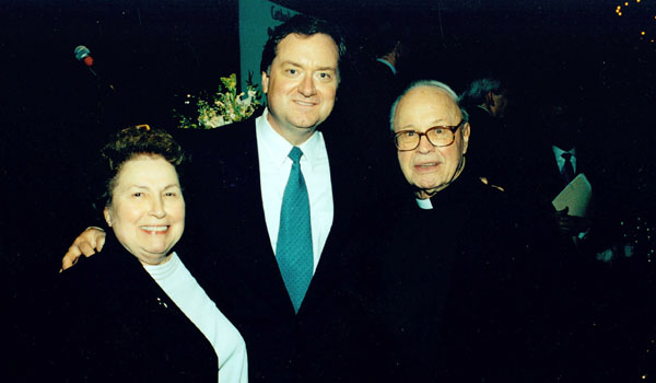 Sister Lucille A. Socciarelli, RSM, was one of the two teachers who influenced Tim Russert (center), along with Father John Sturm, SJ.