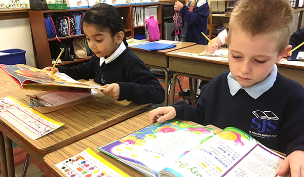 St. John the Baptist School uses reading programs to instill a lifelong love of reading. (Courtesy of St. John the Baptist School)