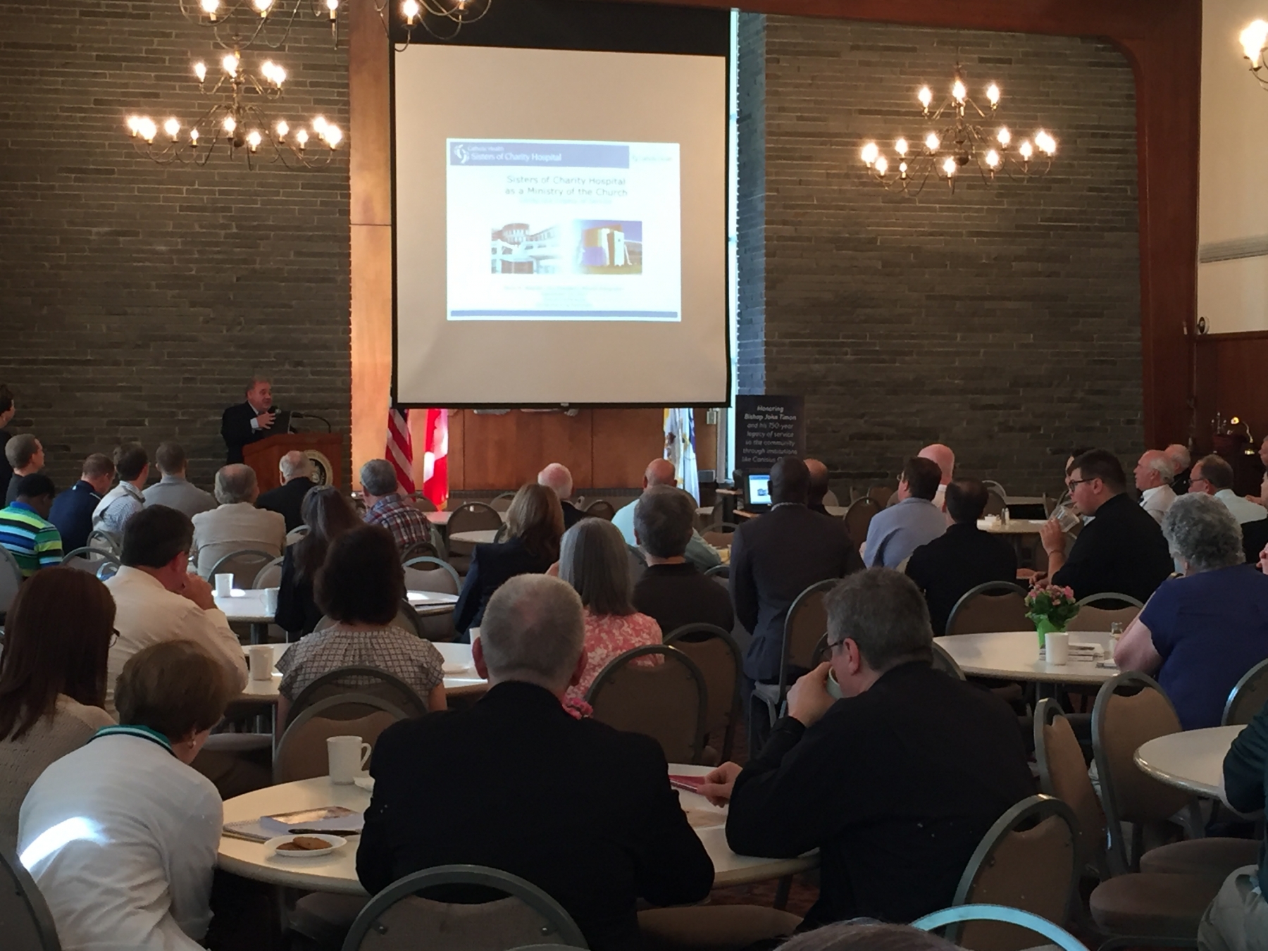 Dr. Dennis Castillo gives a a presentation Friday  at the Bishop John Timon Conference at Christ the King Seminary in East Aurora.