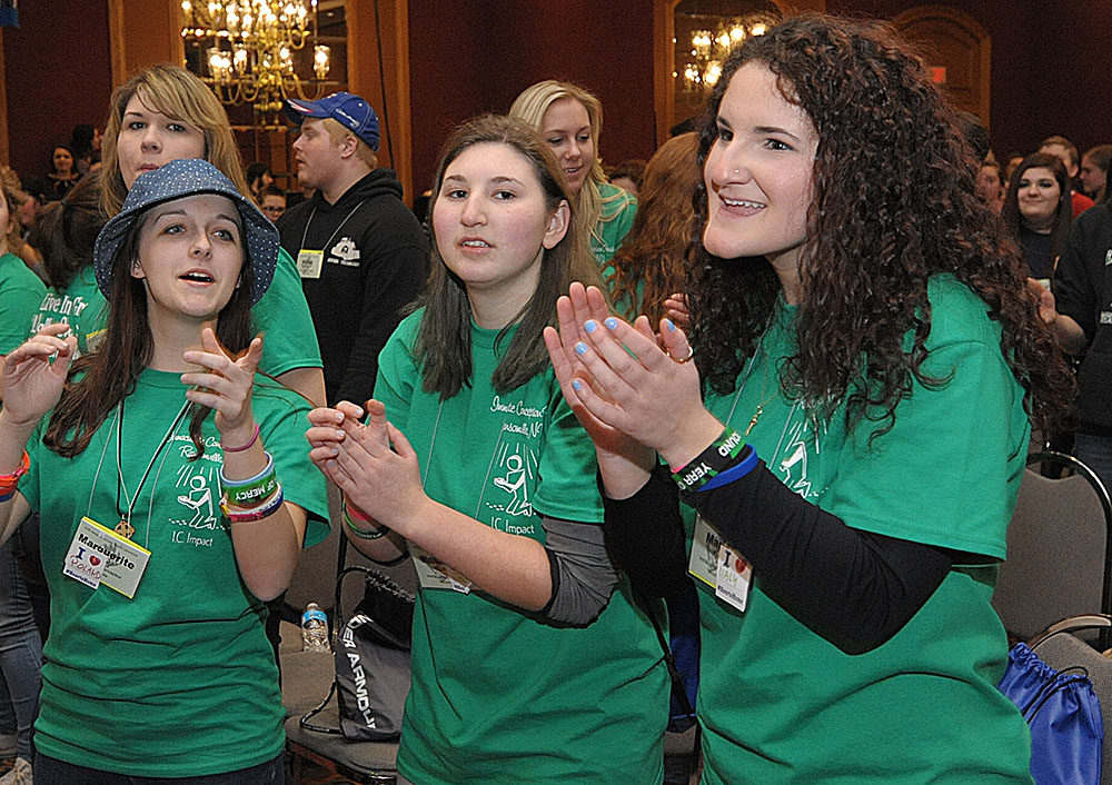 Conventioneers from Immaculate Conception, Ransomville, at the 64th Annual Diocesan Youth Convention. (Patrick McPartland/Staff Photographer)