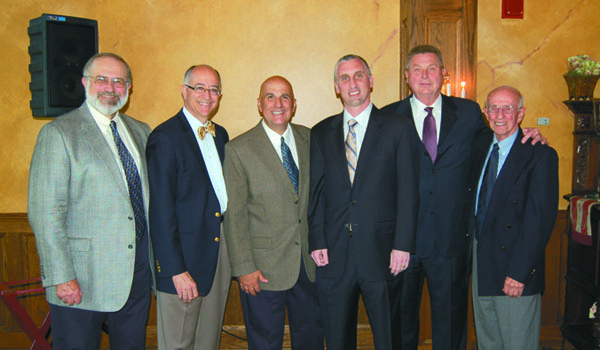 Members of the Appolonia Guild include (from left) Dr. Stanley Zak, Dr. John Buscaglia, Dr. Gerald Carlo, Mr. Bobby Hurley, Dr. Kenneth Raczka and Dr. Joseph LaNasa. (Courtesy of Appolonia Guild)