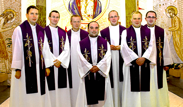 Student priests begin the day with concelebrated Mass at the Polish Pontifical College in Rome. (Courtesy of Father Matthew Kopacz)