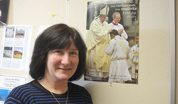 Serra Club President, Sue Santandreu, is helping to plan a Holy Hour at Christ the King Seminary to help increase vocations.
(Patrick McPartland/Staff Photographer)