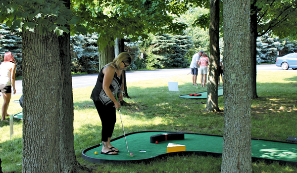 A miniature golf tournament is a popular event at the lawn fete.
