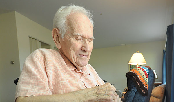 Retired diocesan priest Msgr. Paul Juenker makes his home at the O'Hara residence in Tonawanda. (Patrick McPartland/Managing Editor)