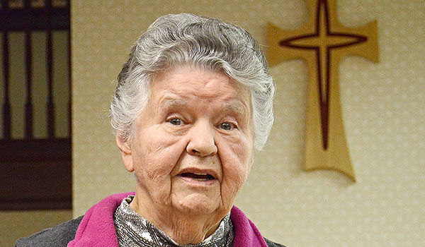 Sister Joan Sherry, RSM, still works four days a week at the Mercy Center in South Buffalo. (Dan Cappellazzo/Staff Photographer)