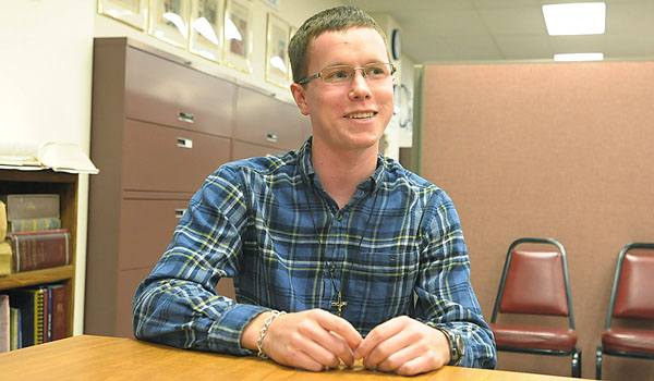 Brian Bernhardt is pre-novitiate working to complete his studies with the Missionary Oblates of Mary Immaculate. (Patrick McPartland/Staff Photographer)