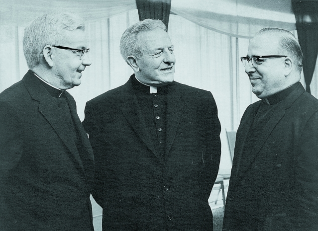 Auxiliary Bishop Bernard McLaughlin, Bishop James McNulty, and Auxiliary Bishop Benincassa.