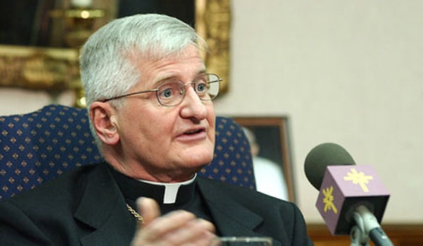 Bishop Edward M. Grosz, auxiliary bishop of Buffalo, meets with the press after being named as diocesan administrator for the Diocese of Buffalo.  The College of Consultors of the Diocese of Buffalo elected Grosz, who also serves as pastor of St. Stanisla