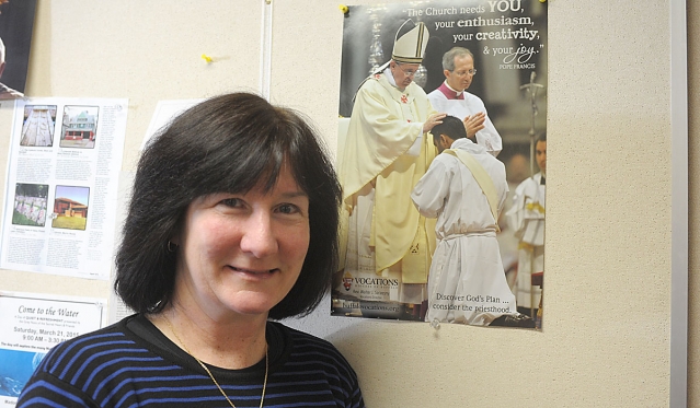 Serra Club President, Sue Santandreu, is helping to plan a Holy Hour at Christ the King Seminary to help increase vocations.
(Patrick McPartland/Staff Photographer)