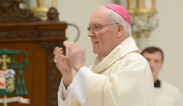 Bishop Richard J. Malone applauds those celebrating their jubilee in 2015 and the Year of Consecrated Life at St. Joseph Cathedral.
(Patrick McPartland/Staff Photographer)