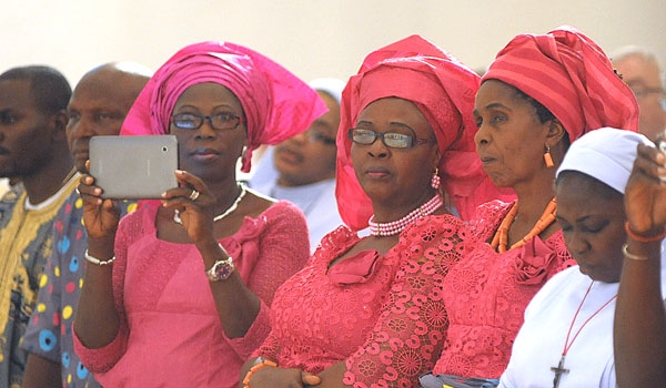 Ordini Daniel Ogbeifun's family traveled from Nigeria to witness his ordination to the priesthood. The ceremony took place at St. Joseph Cathedral.
(Patrick McPartland/Staff Photographer)