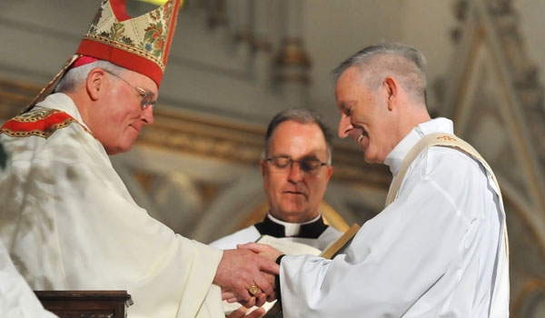 Since his installation in Aug. 2012, Bishop Richard J. Malone has ordained a half-dozen men to the priesthood in Buffalo. His first occurred when he ordained John Stanton, a former attorney, at St. Joseph Cathedral in Buffalo on June 1, 2013.