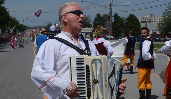 Polish music can be heard through the entire parade at the Pulaski Day Parade.