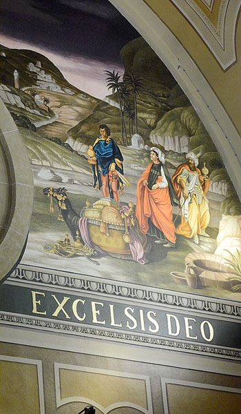 The Three Magi are shown in the mural titled 