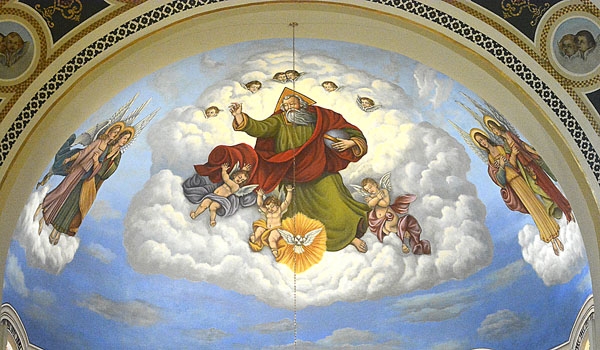 God the Father is depicted above the altar at St. Joseph Church site.
(Patrick McPartland/Staff Photographer)